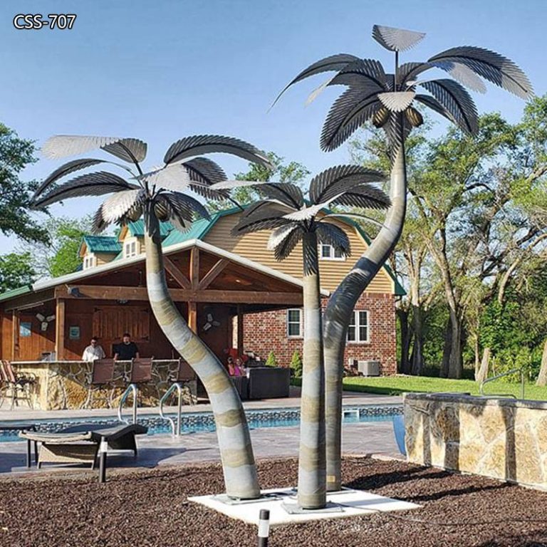 Large Outdoor Metal Palm Tree Yard Art Supplier CSS707YouFine Sculpture