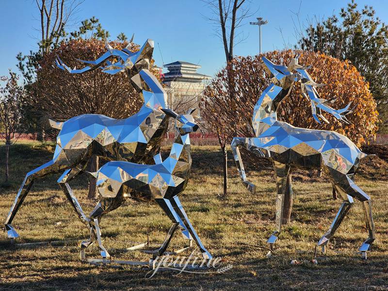 Outdoor Stainless Steel Deer Decoration 