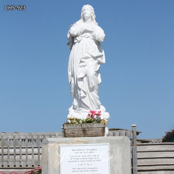 Popular White Marble Our Lady of the Assumption Statue