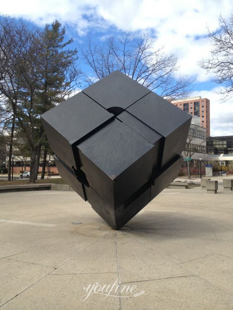 Stainless steel cube sculpture