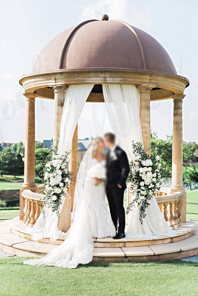 large outdoor marble wedding gazebo