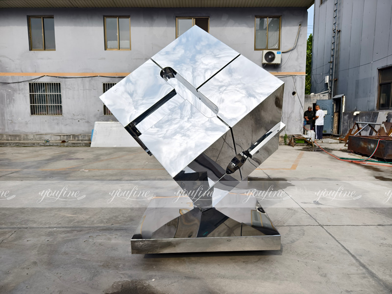 YouFine's finished cube sculpture 