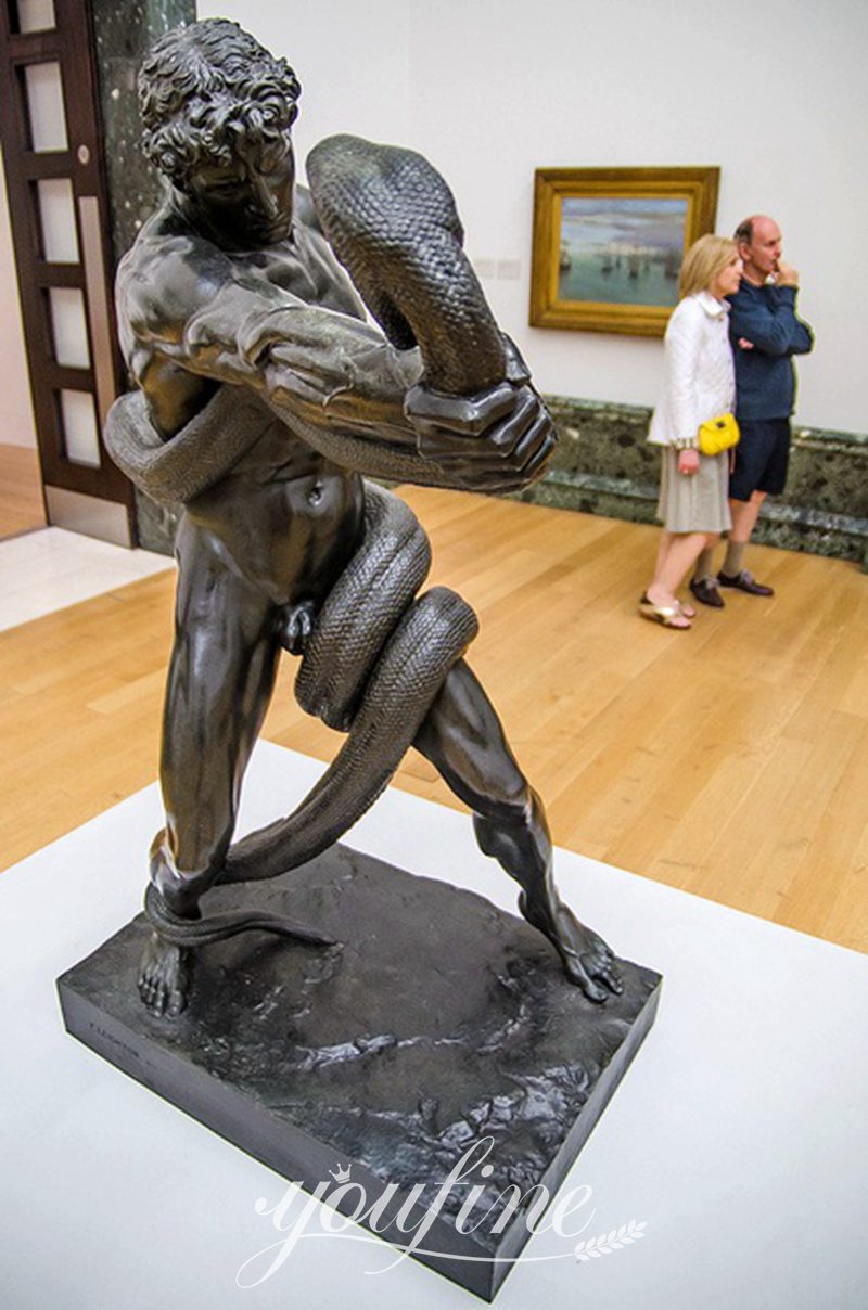 an athlete wrestling with a python-YouFine Sculpture