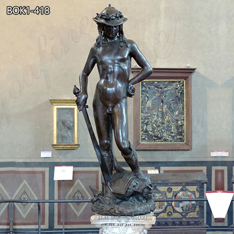 Renaissance Bronze Donatello David Statue Gallery Art BOK1418