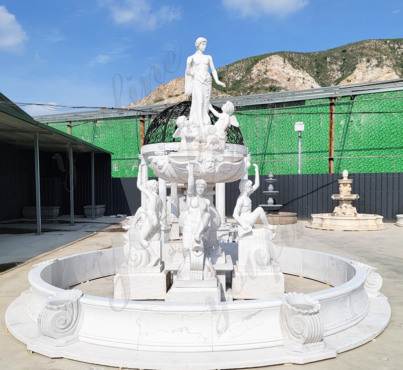 female statue marble fountain