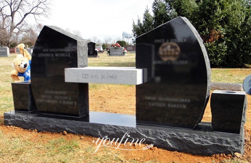 headstone with bench attached