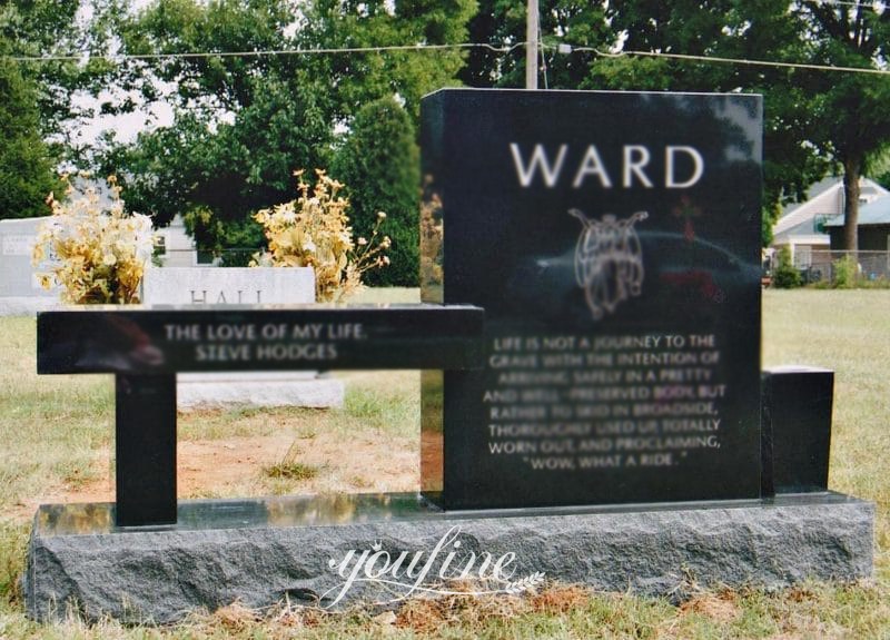 headstone with bench attached