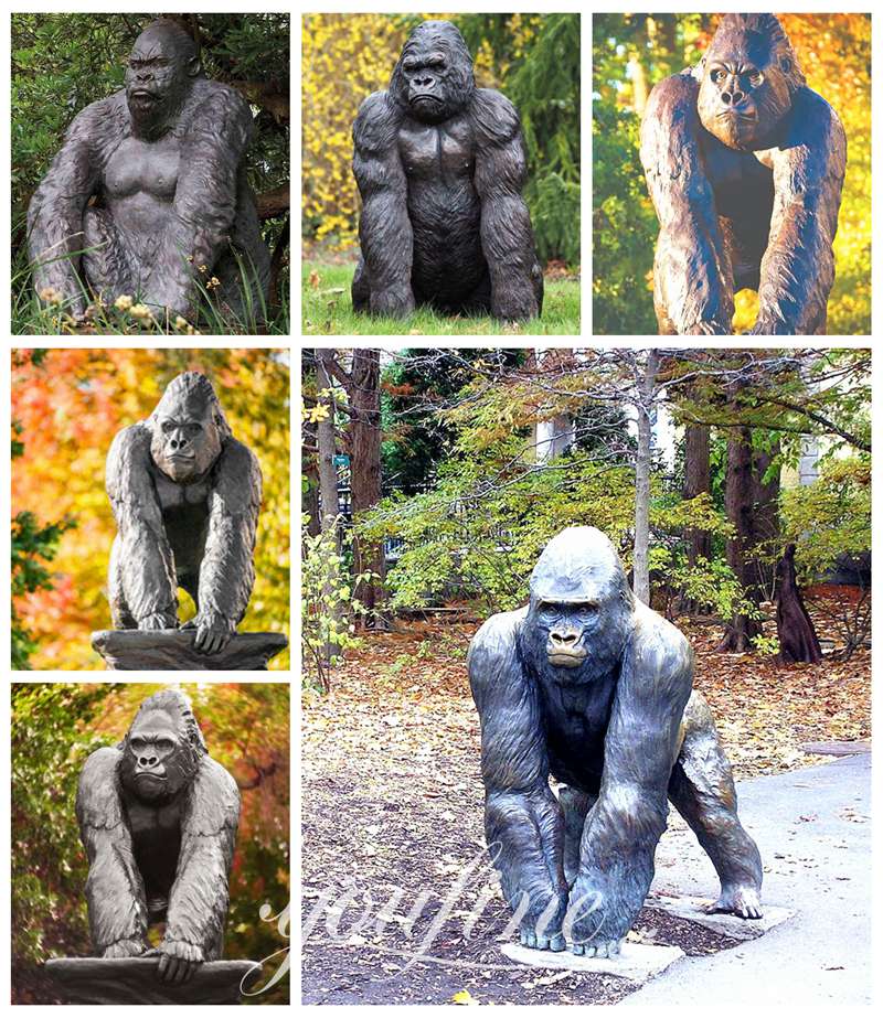 life size gorilla statue-YouFine Sculpture