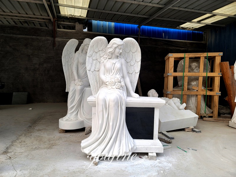 marble angel headstone cemetery benches headstone bench attached