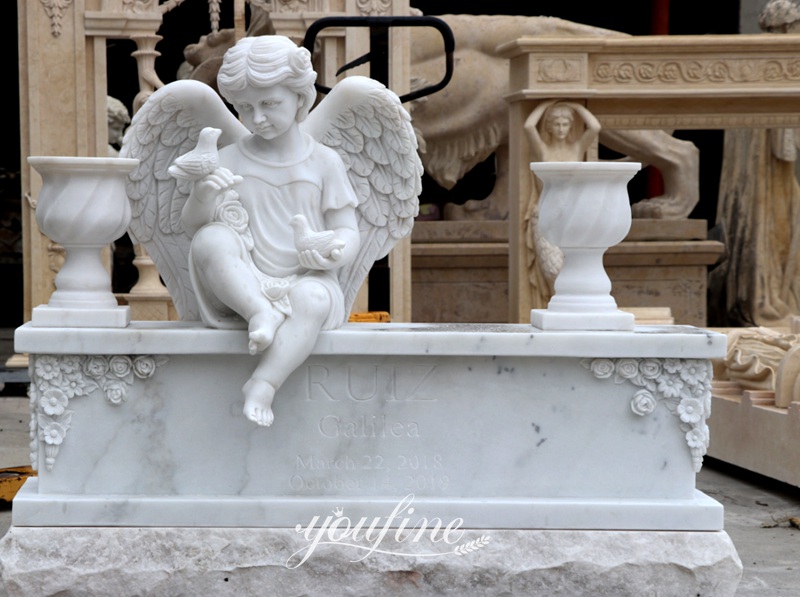 marble angel headstone cemetery benches