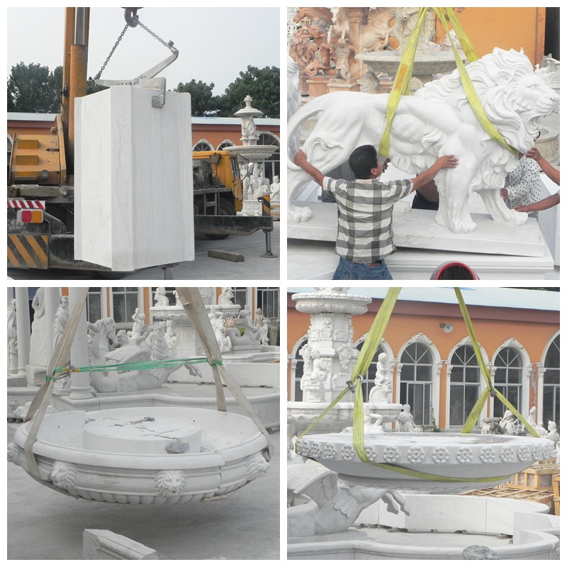 marble water fountain Installation