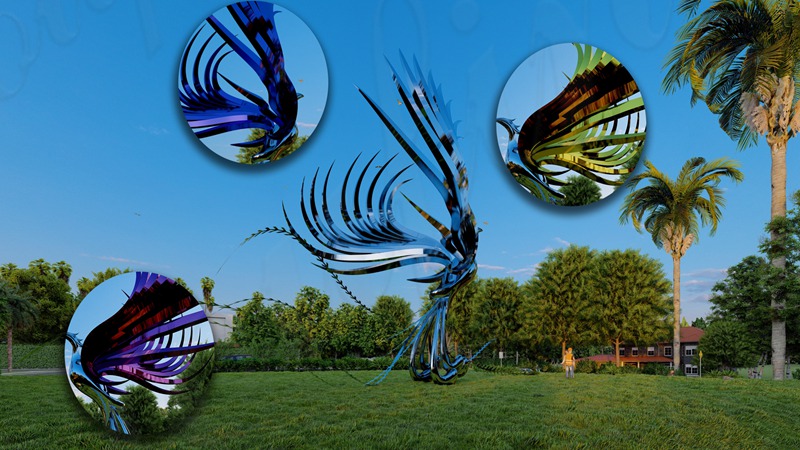 stainless steel Phoenix sculpture