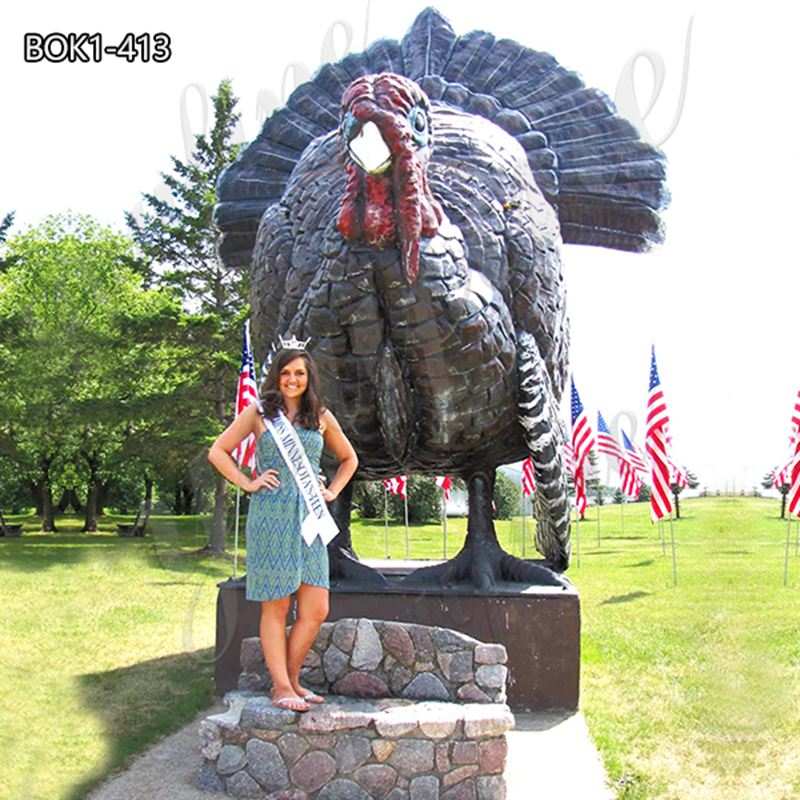 Bronze Worlds Largest Turkey Animal Statue Outdoor Decor for Sale BOK1-413