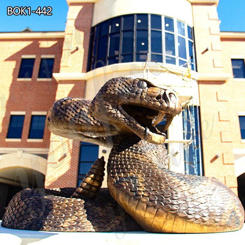 Bronze Snake Statue Outdoor Rattler School Art for Sale BOK1-442