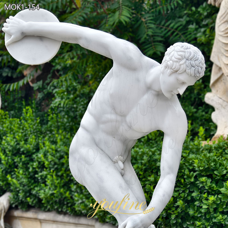 Classic Marble Discus Thrower Greek Sculpture details