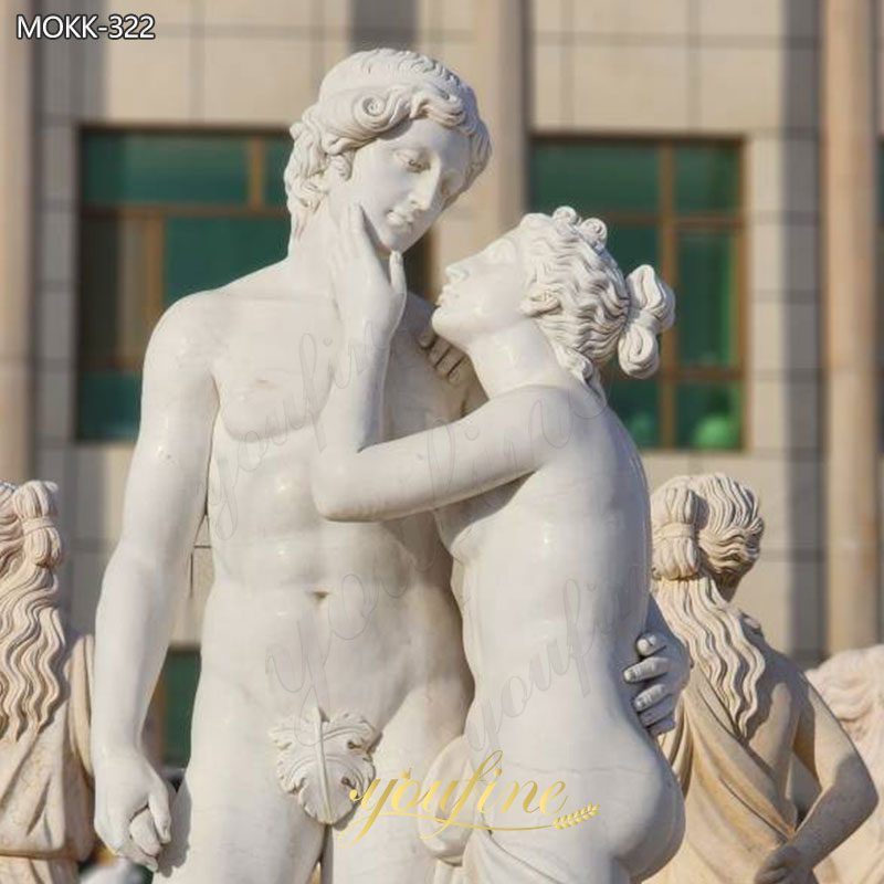 Life Size Marble Venus and Adonis Statue details