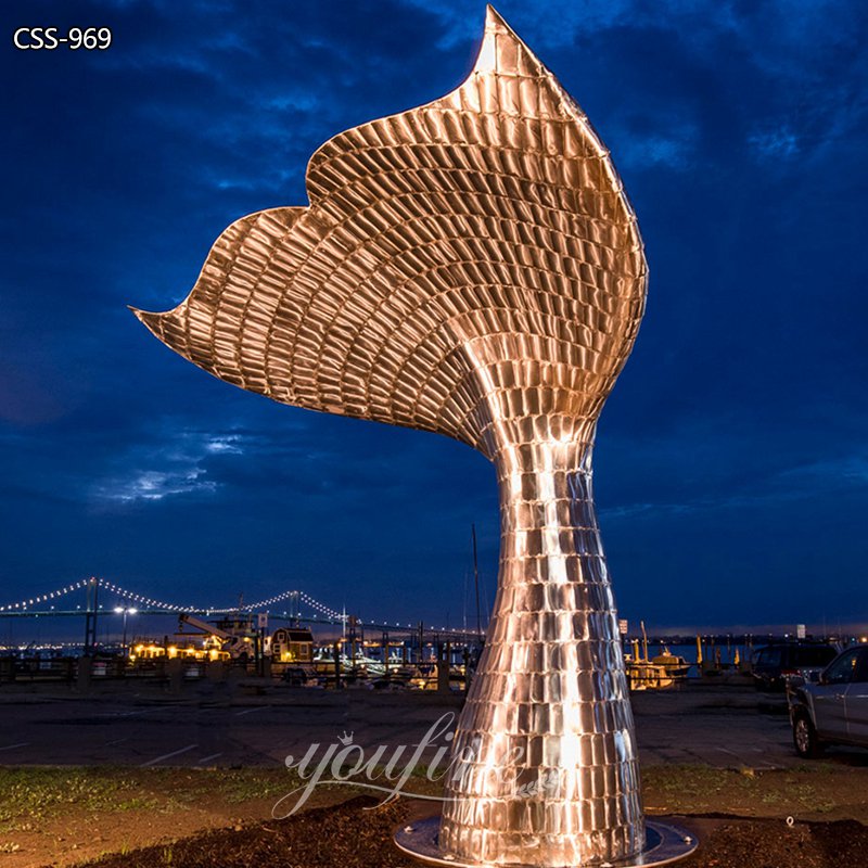 Masterpiece Stainless Steel Whale Tail Sculpture for Public CSS-969