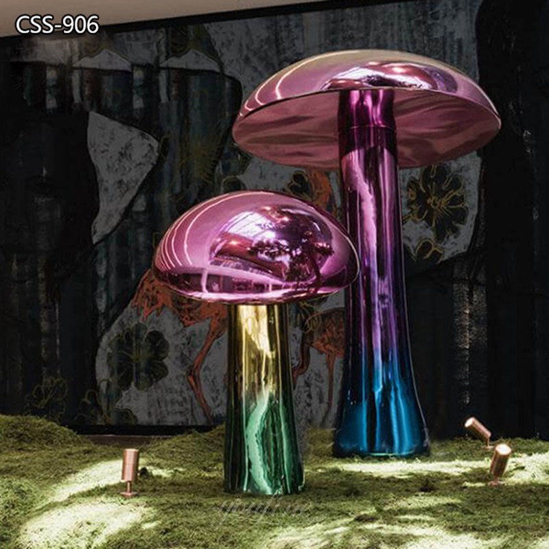 Modern Art Metal Mushroom Sculpture Outdoor Decor