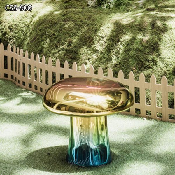 Modern Art Metal Mushroom Sculpture Outdoor Decor