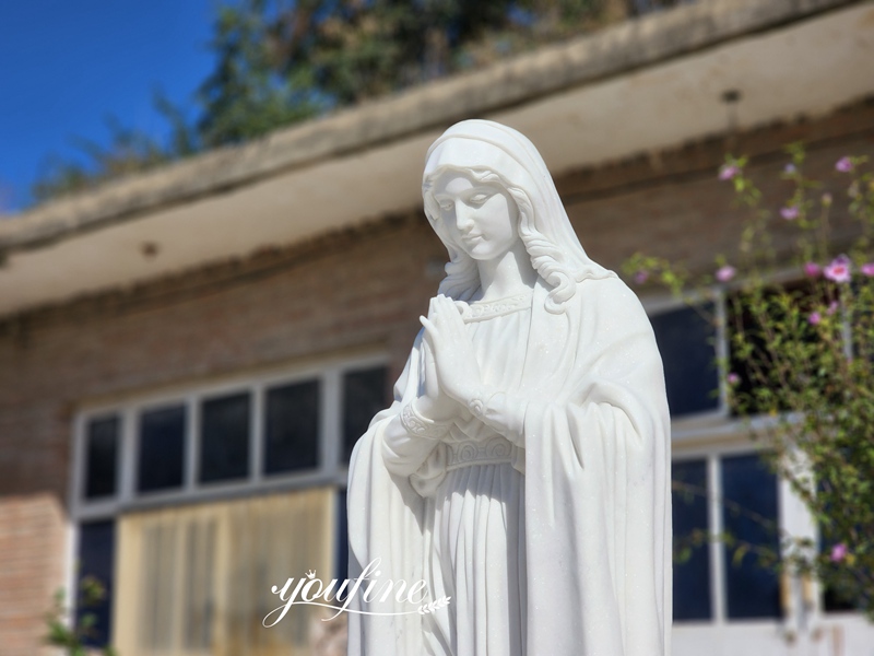Marble Blessed Mother Mary Statue for Outside