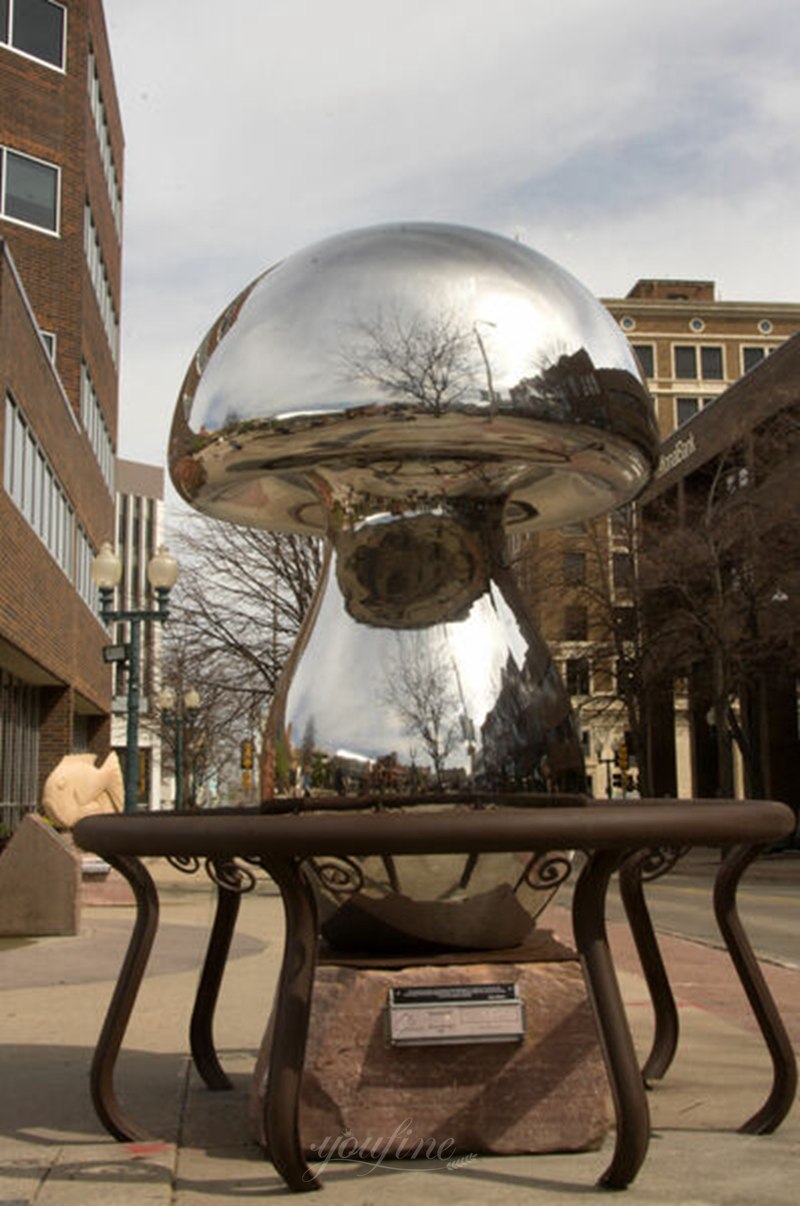 metal mushroom sculpture