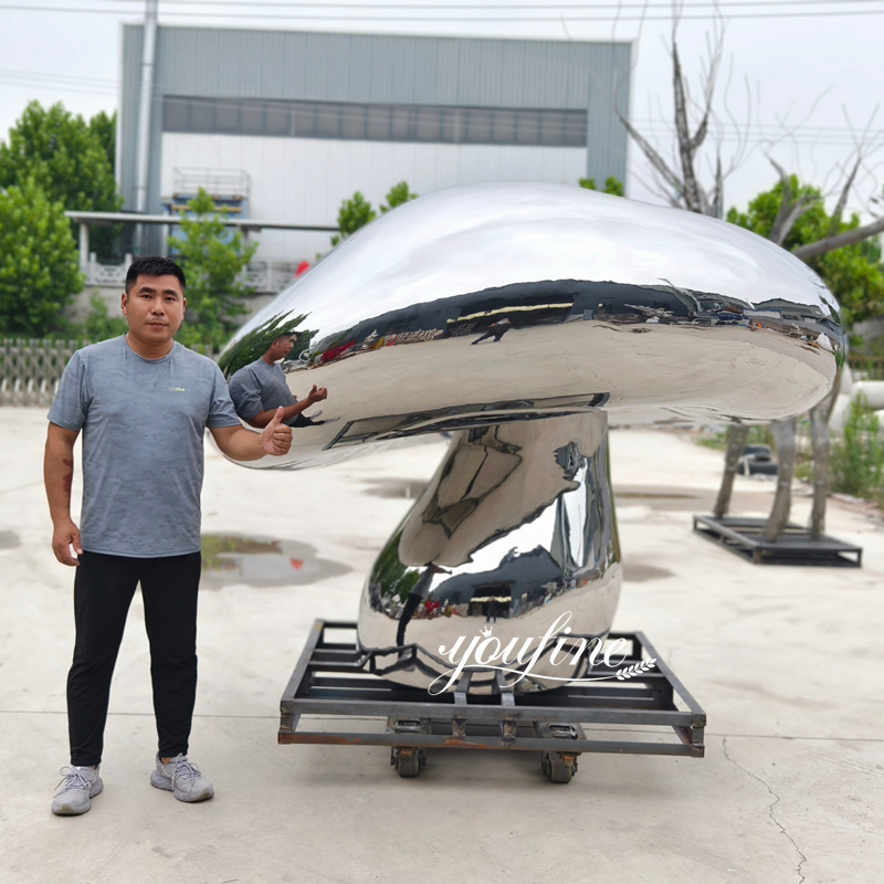 hand craft sliver metal mushroom sculpture
