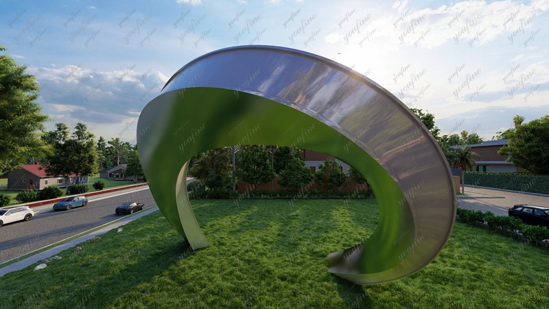 stainless Möbius strip sculpture
