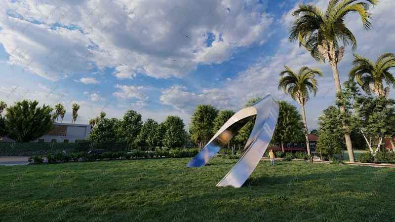 stainless Möbius strip sculpture