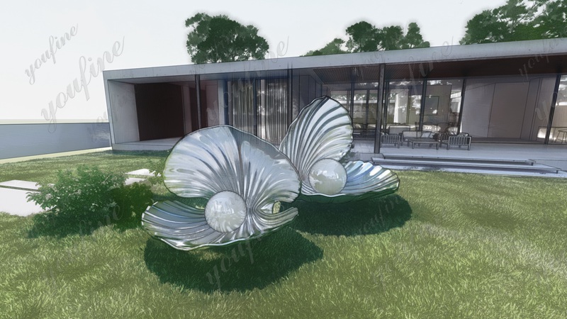 Stainless Steel Sea Shell Sculpture for Beachfront CSS-992
