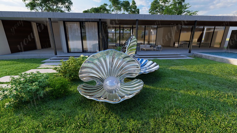 Stainless Steel Sea Shell Sculpture for Beachfront CSS-992