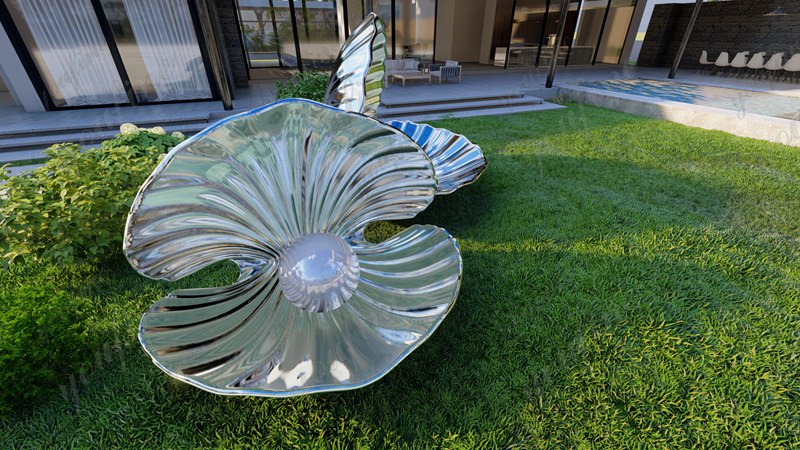 Stainless Steel Sea Shell Sculpture for Beachfront CSS-992