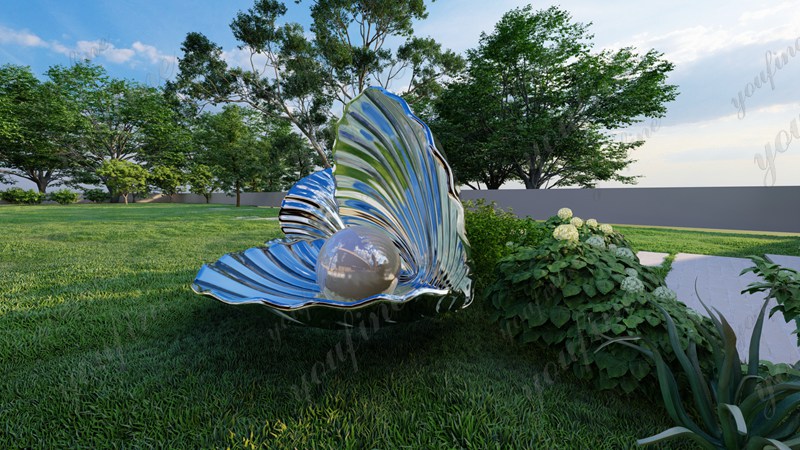 Stainless Steel Sea Shell Sculpture for Beachfront CSS-992
