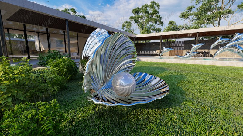 Stainless Steel Sea Shell Sculpture for Beachfront CSS-992