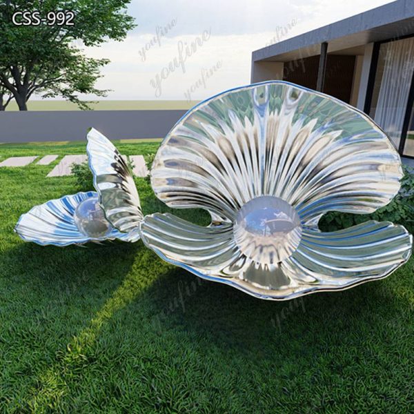 Stainless Steel Sea Shell Sculpture for Beachfront CSS-992