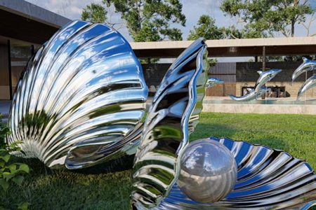 Stainless Steel Sea Shell Sculpture for Beachfront CSS-992