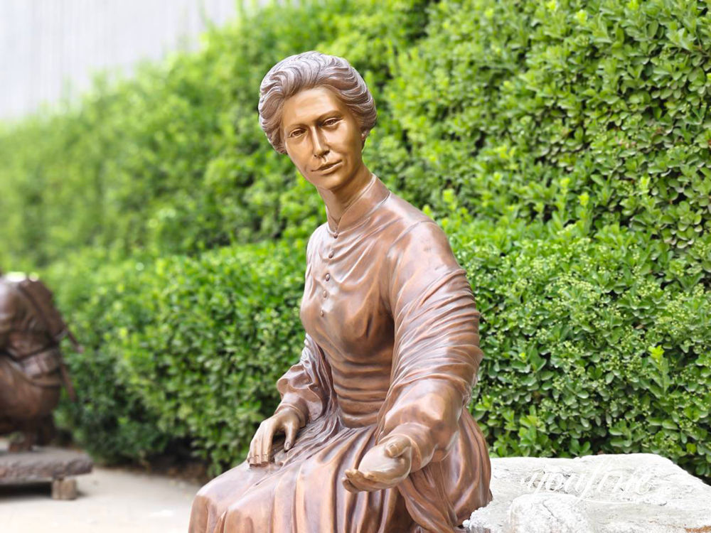 A escultura de bronze da dama após a depilação.