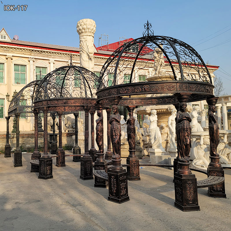 runder Gartenpavillon aus Gusseisen