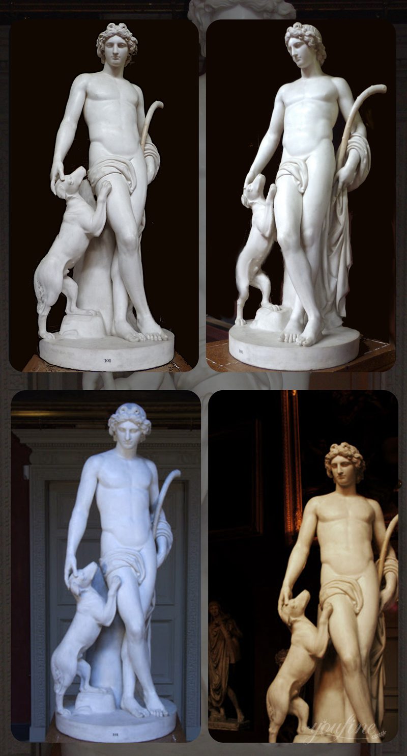 hand carved apollo marble statue