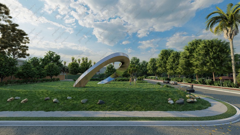 stainless Möbius strip sculpture