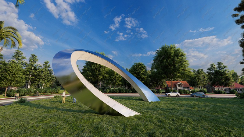 stainless Möbius strip sculpture