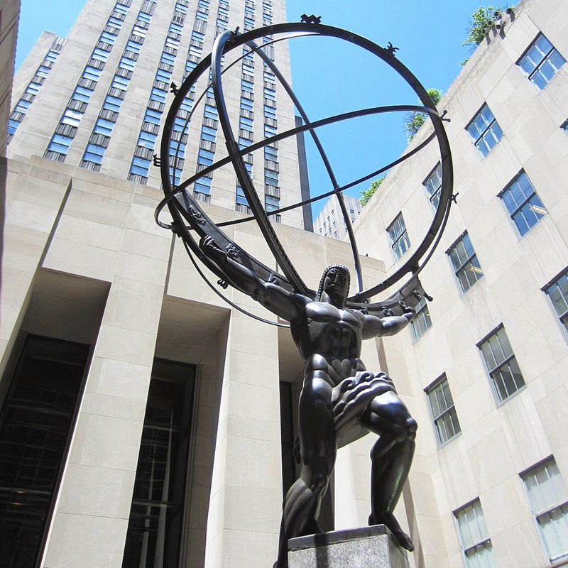 Atlas Holds the World Bronze Statue