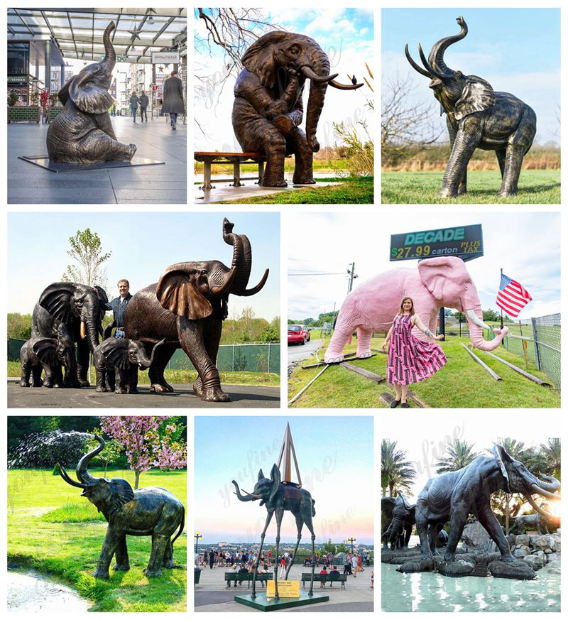 Bronze Elephant Statue Outdoors