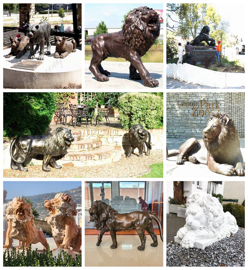 Bronze lion Statue Outdoor