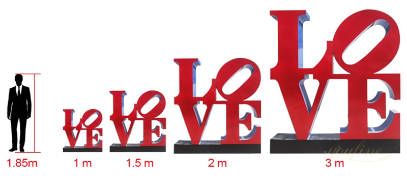 LOVE letter sculpture stainless steel sculpture for sale