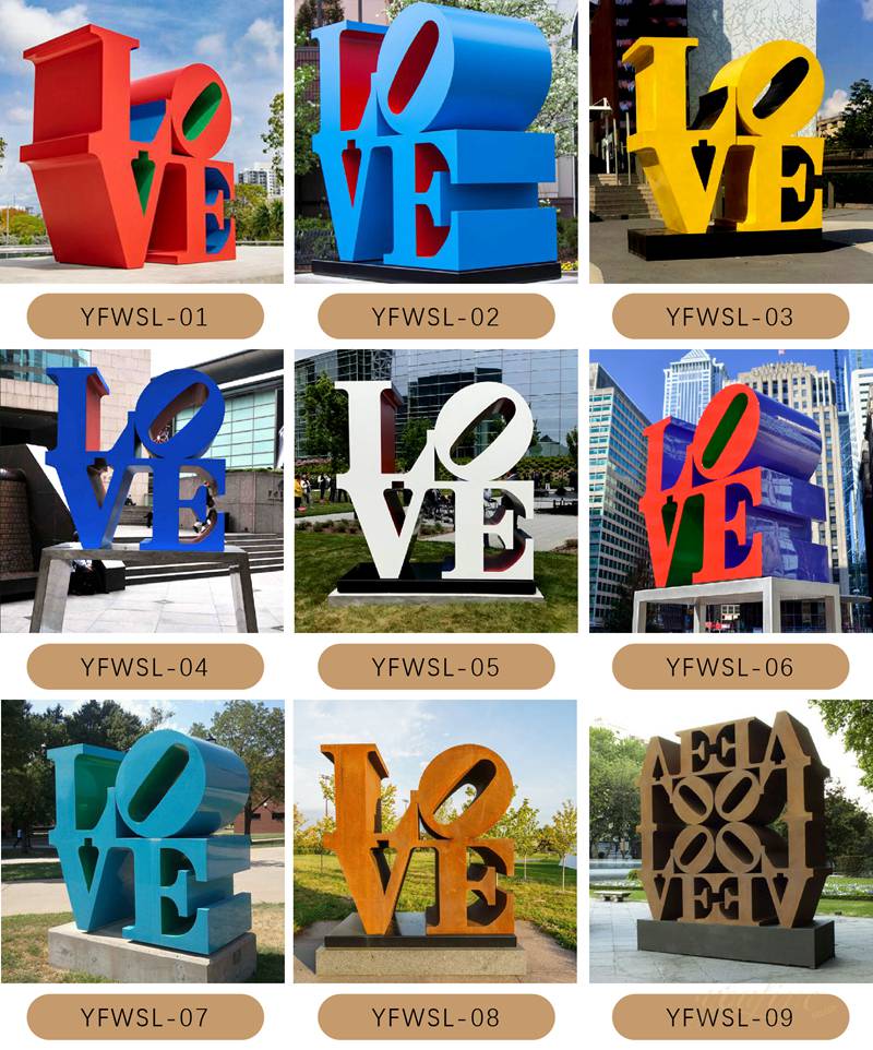 LOVE letter sculpture stainless steel sculpture for sale