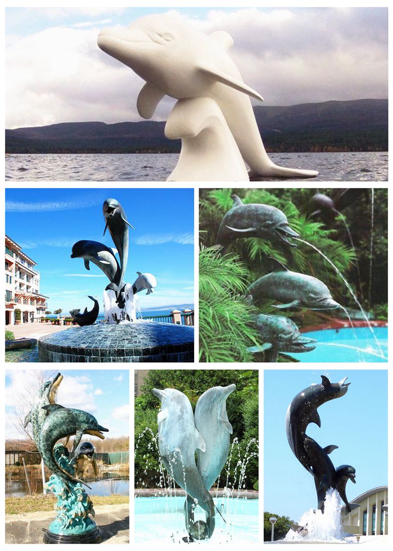 Lifelike dolphin statues for sale