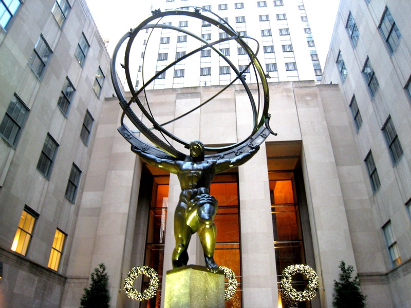 bronze atlas sculpture