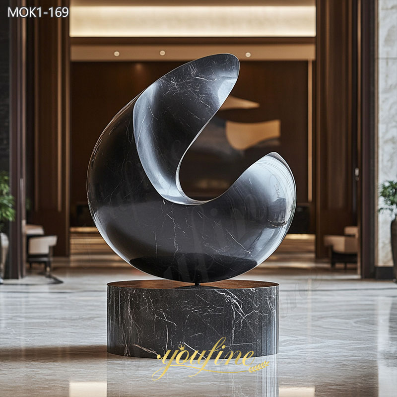 black marble abstract sculpture