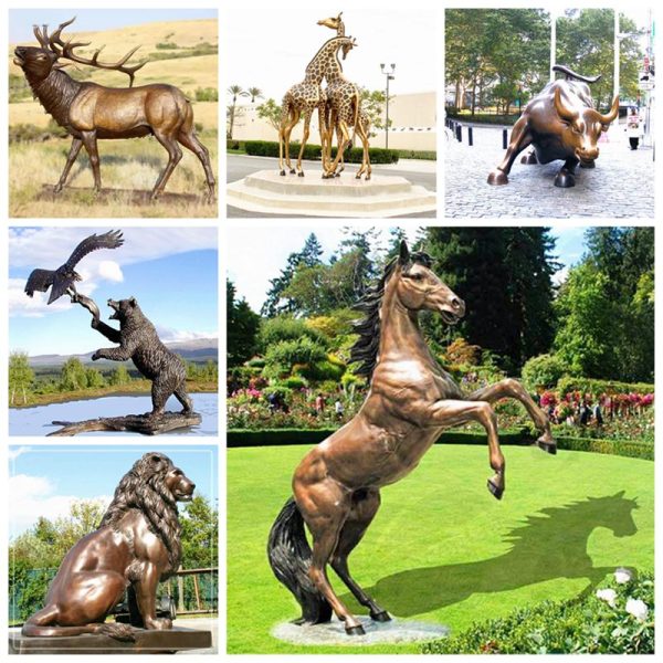 bronze animal outdoor sculpture
