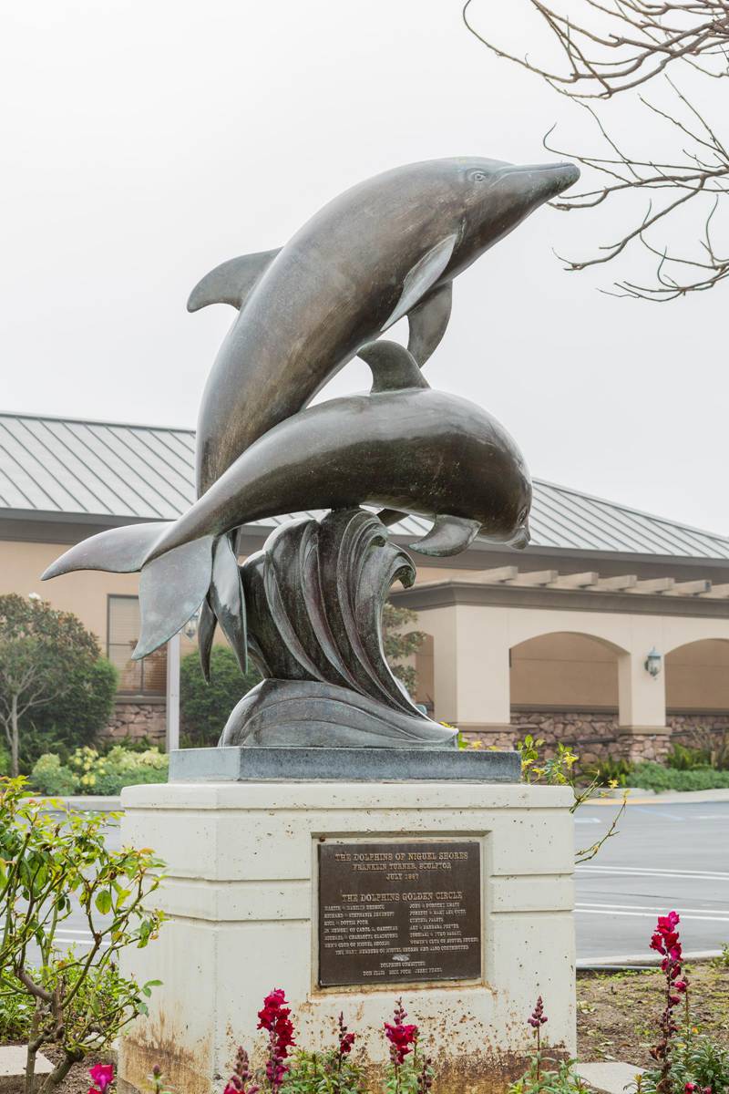 bronze dolphin fountain